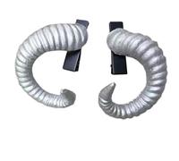 SkyPOOU 1 paire de coiffes gothiques en corne de démons pour Halloween Cosplay Coiffe corne de mouton Accessoires pour cheveux Argenté 9 × 7 cm