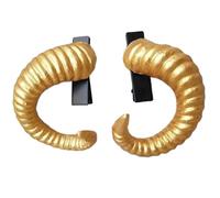 SkyPOOU 1 paire de coiffes gothiques en corne de démons pour Halloween Cosplay Coiffe corne de mouton Accessoires pour cheveux Doré 9 × 7 cm