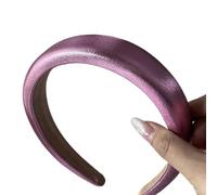 SkyPOOU Bandeau chouchou métallique épais surdimensionné pour femme - Élastique à cheveux élégant pour queue de cheval - Rose - Environ 15 cm