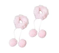 SkyPOOU Bandeau de cheveux à pompons des années 2000 pour femmes et filles - Tendance - Élastique - Chouchous pour chignons - Pour femme - Pour l'hiver - Fuchsia - Environ Longueur : 16 cm