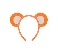 SkyPOOU Bandeau oreilles d'ours dessin animé nœud nœud robe courte tendance tissu doux accessoire cheveux pour femme et .Orange
