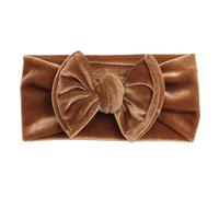 SkyPOOU Bandeaux extensibles en velours doux avec nœuds pour cheveux - Accessoires pour cheveux pour bébé fille - Marron