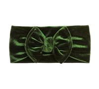 SkyPOOU Bandeaux extensibles en velours doux avec nœuds pour cheveux - Accessoires pour cheveux pour bébé fille - Noir et vert