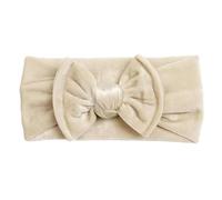 SkyPOOU Bandeaux extensibles en velours doux avec nœuds pour cheveux - Accessoires pour cheveux pour bébé fille - Beige