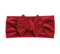 SkyPOOU Bandeaux extensibles en velours doux avec nœuds pour cheveux - Accessoires pour cheveux pour bébé fille - Rouge