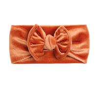 SkyPOOU Bandeaux extensibles en velours doux avec nœuds pour cheveux - Accessoires pour cheveux pour bébé fille - Orange