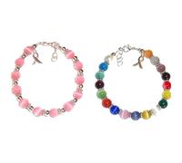 SkyPOOU Bracelet élastique en perles de cristal pour femme avec nœud papillon et nœud papillon, taille unique, Comme décrit