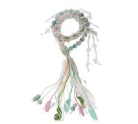 SkyPOOU Chaîne de poignet chinoise tibétaine avec perles et pampilles ethniques faites à la main pour un poids léger