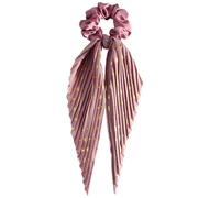 SkyPOOU Chouchou à cheveux tendance avec ruban floral - Accessoire élégant pour cheveux - Accessoire de fête - Ajoute de la romance à différentes coiffures - Rougeur