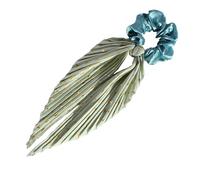 SkyPOOU Chouchou à cheveux tendance avec ruban floral - Accessoire élégant pour cheveux - Accessoire de fête - Ajoute de la romance à différentes coiffures - Vert