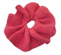 SkyPOOU Chouchous à cheveux en tricot épais à volants surdimensionnés pour cheveux élégant en corde à cheveux chouchou pour femme - Fuchsia - Environ 22 cm