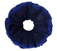 SkyPOOU Chouchous à paillettes pour cheveux épais et foncés surdimensionnés - Chouchou élégant - Pour femme - Bleu - Environ 20 cm