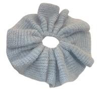 SkyPOOU Chouchous en tricot épais à volants surdimensionnés pour cheveux élégants pour femme - Bleu clair - Environ 22 cm