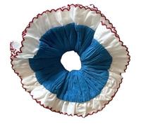 SkyPOOU Chouchous esthétiques en dentelle élastique double couche corde à cheveux fête mariage plage couvre-chef gros chignons élastiques pour cheveux formels. bleu. Environ 8 cm