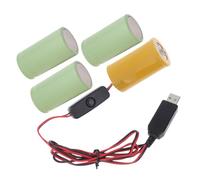 SkyPOOU Cordon d'alimentation USB avec commutateurs pour remplacer 1 à 4 piles LR20 D 1,5 V pour lampe de poche/lampe de table chauffe-eau