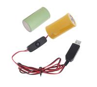 SkyPOOU Cordon d'alimentation USB avec commutateurs pour remplacer 1 à 4 piles LR20 D 1,5 V pour lampe de poche/lampe de table chauffe-eau