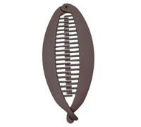 SkyPOOU Grande pince à cheveux à pince banane confortable Accessoires de cheveux pour volumiser les chignons à la mode. Peinture en caoutchouc Café foncé. 14 cm