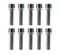 SkyPOOU Lot de 10 vis de haute précision en acier pour tige de vélo M5 x 20 mm avec rondelles