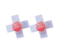 SkyPOOU Lot de 2 barrettes à cheveux croisées en forme de rose pour femme et adolescente, bal masqué, fête, punk, blanc, environ 4 cm
