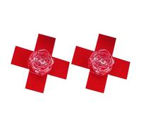 SkyPOOU Lot de 2 barrettes à cheveux croisées en forme de rose pour femme et adolescente, bal masqué, fête, punk, rougeur, environ 4 cm