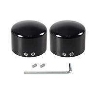 SkyPOOU Lot de 2 cache-écrous avant compatibles avec VRSC Forty Eight Road Glides Street Glides Cache-écrous pour semi-camion, noir chromé, boulon avant de moto