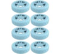 SkyPOOU Lot de 8 housses de roue de bagages en silicone texture cœur fleur housse de protection valise pour voyage lisse, bleu, One Size