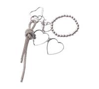 SkyPOOU Petit porte-clés en forme de cœur avec effet miroir - Porte-clés créatif pour sac à main pour femme - Chaîne en strass - Porte-clés en forme de cœur, K4539