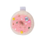 SkyPOOU Pince à cheveux en forme de donuts non tissés pour épingle à cheveux élégante en forme de bec de canard Barrettes latérales pour femmes Frange latérale Clip de coiffure. Fuchsia et blanc. Env.