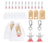 SkyPOOU Porte-clés chérubin avec étiquettes pour sac de retour d'invités, fête d'anniversaire, mariage, fête prénatale, fête prénatale, porte-clés ange, pendentifs pour mariage