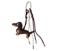 SkyPOOU Porte-clés fantaisie teckel en cuir tressé créatif à suspendre pour sac à dos et sac, accessoire de porte-clés portable