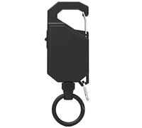 SkyPOOU Porte-clés rétractable antivol en corde de nylon facile à tirer - 100 cm - Corde en métal robuste pour femme - Avec clip - Porte-badge télescopique avec clip