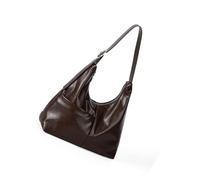 SkyPOOU Sac à bandoulière élégant rétro en polyuréthane de grande capacité léger pour femme, sac de travail essentiel en polyuréthane, café, One Size