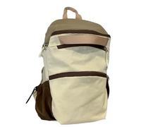 SkyPOOU Sac à dos tendance pour adolescentes et filles, couleur contrastée, sac à dos de voyage décontracté, grande capacité, sac d'école, sac à dos tendance pour jeunes, beige, single package