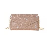 SkyPOOU Sac à main à paillettes pour femme - Sac de soirée pour fête, mariage, bal de fin d'année, sac à bandoulière avec chaîne amovible - Petit sac de soirée noir, champagne, One Size