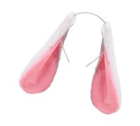 SkyPOOU Serre-tête avec oreilles de lapin, accessoires photo, serre-tête en fourrure, bandeau de fête, bandeau amusant pour festival de musique. Blanc. Environ 24 cm