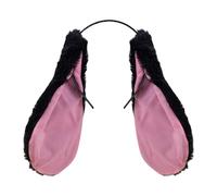 SkyPOOU Serre-tête avec oreilles de lapin, accessoires photo, serre-tête pour fête de fête, bandeau amusant pour festival de musique. Noir. Environ 24 cm