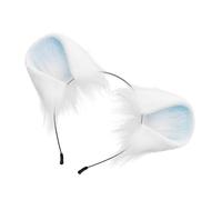 SkyPOOU Serre-tête avec oreilles de lapin, accessoires photo, serre-tête pour fête, festival de musique, bleu clair, env. 25 x 16 cm