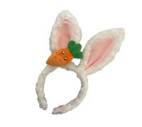 SkyPOOU Serre-tête avec oreilles de lapin en peluche pour femmes et filles. Une carotte