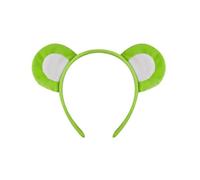 SkyPOOU Serre-tête avec oreilles d'ours de dessin animé, nœuds, cravate, robe courte, tendance, tissu doux, accessoire pour cheveux pour femme et .Vert