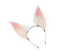SkyPOOU Serre-tête avec oreilles en fourrure pour fête d'Halloween - Serveuse - Jeu de rôle - Accessoires de déguisement - Fuchsia
