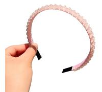 SkyPOOU Serre-tête avec perles de cristal brillant pour femme - Bandeau antidérapant - Pour bal de fin d'année et usage quotidien - Fuchsia - Environ 55-60 cm