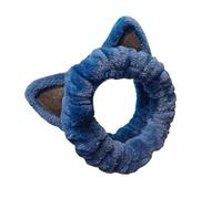 SkyPOOU Serre-tête élastique doux avec oreilles de chat pour femme et fille. Bleu Circonférence : 53-63 cm