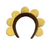 SkyPOOU Serre-tête en forme de tournesol en peluche pour adultes et adolescents - Fête à thème - Fleur 3D - Bandeau pour femme - Accessoire de festival de musique - Jaune - Environ 55 à 60 cm