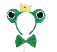 SkyPOOU Serre-tête grenouille mignon et collier animal dessin animé scène prince coiffe pour jupe nœud papillon bande dessinée grenouille bandeaux