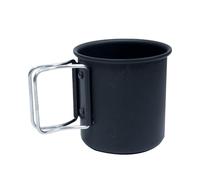 SkyPOOU Tasse à café compacte pour transporter la voiture en plein air, petite tasse pliable pour événements en plein air, tasses en alliage d'aluminium noir