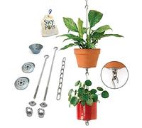 SkyPots - Lot de 2 Kits de Suspension + Accessoires - Accrochez et connectez Vos Pots en Argile, Acier Inoxydable - intérieur/extérieur - Jardinière Verticale à Suspendre avec Drainage pour des