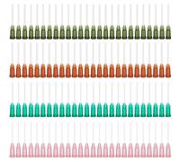 SKYPRO Aiguilles de distribution en plastique polyvalentes à pointe émoussée résistantes à la chaleur - Lot de 100, Luer Lock 14G 15G 18G 20G 2,5 cm - Idéal pour les travaux d'art DIY, les flacons