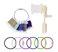 SKYPRO Enrouleur de fil à broder et 10 anneaux de bobine de fil pour point de croix, broderie, artisanat, couture, bricolage