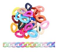 SKYPRO Lot de 100 anneaux de liaison en plastique acrylique de couleurs mélangées pour fabrication de bijoux et accessoires décoratifs