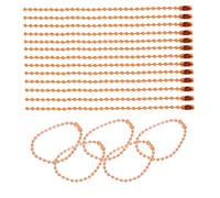 SKYPRO Lot de 100 chaînes à perles à billes de 100 mm, 2,4 mm de diamètre avec fermoir à boule et anneaux en métal pour loisirs créatifs, bijoux, chaîne pour plaque d'identité (orange)